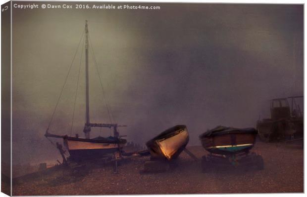 The Fog - Whitstable Canvas Print by Dawn Cox