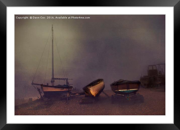 The Fog - Whitstable Framed Mounted Print by Dawn Cox