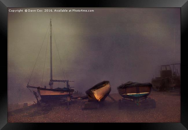 The Fog - Whitstable Framed Print by Dawn Cox