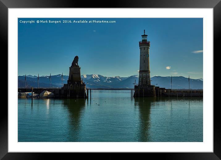 Looking out of Lindau Harbour mouth Framed Mounted Print by Mark Bangert