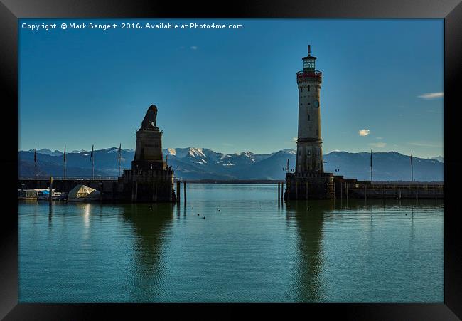 Looking out of Lindau Harbour mouth Framed Print by Mark Bangert