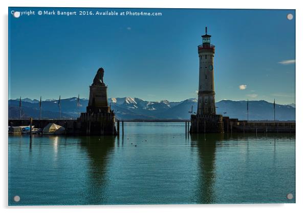 Looking out of Lindau Harbour mouth Acrylic by Mark Bangert