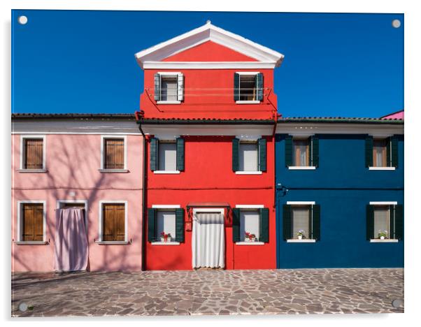 Burano Homes Acrylic by LensLight Traveler
