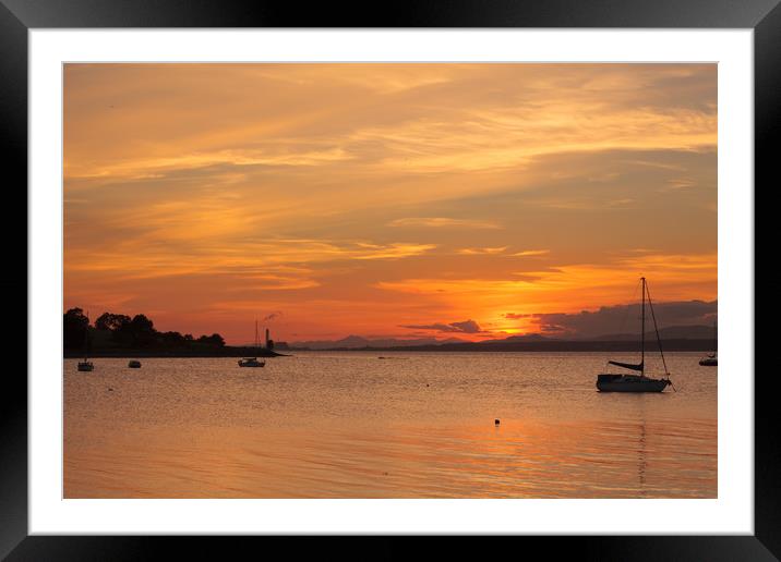 Golden Sunset over the River Forth Framed Mounted Print by Tommy Dickson