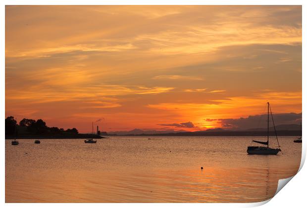 Golden Sunset over the River Forth Print by Tommy Dickson