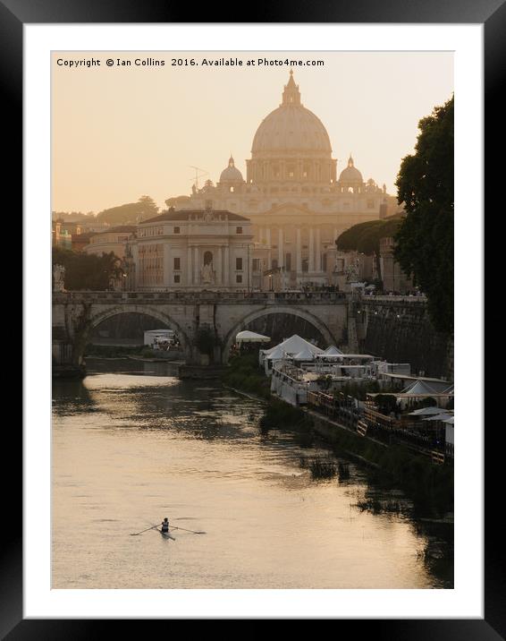 Dusk on the Tiber, Rome Framed Mounted Print by Ian Collins