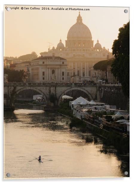 Dusk on the Tiber, Rome Acrylic by Ian Collins