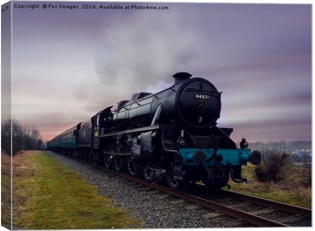 44871 at east lancs railway Canvas Print by Derrick Fox Lomax