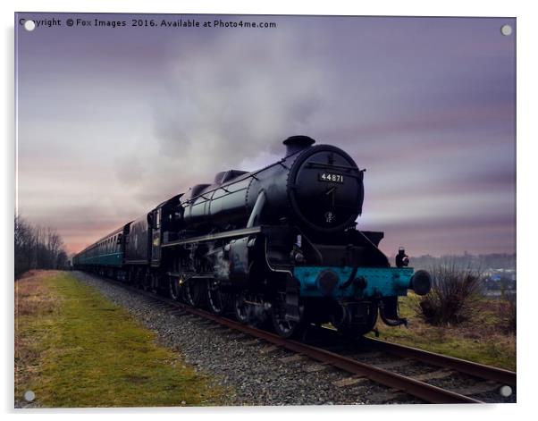 44871 at east lancs railway Acrylic by Derrick Fox Lomax