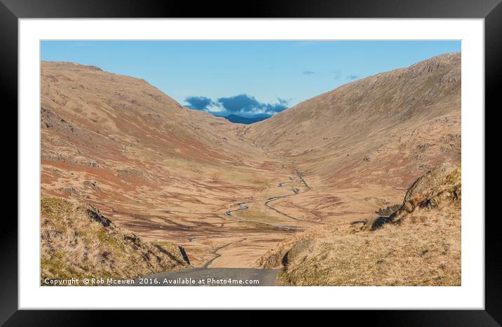 The Hardknott Pass Framed Mounted Print by Rob Mcewen