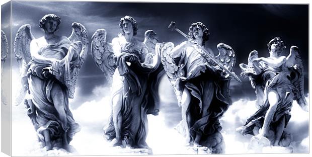 Angels on Ponte Sant'Angelo Canvas Print by Abdul Kadir Audah
