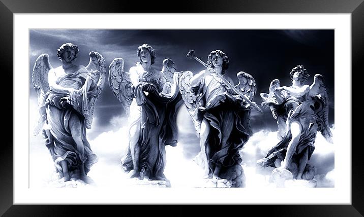 Angels on Ponte Sant'Angelo Framed Mounted Print by Abdul Kadir Audah