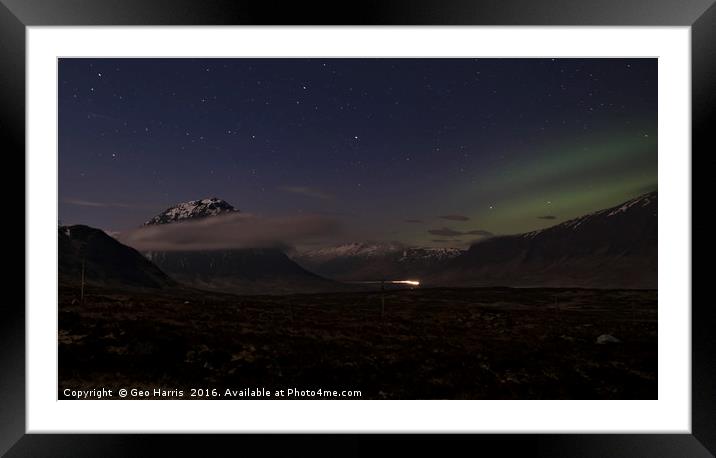 Aurora Glencoe Framed Mounted Print by Geo Harris