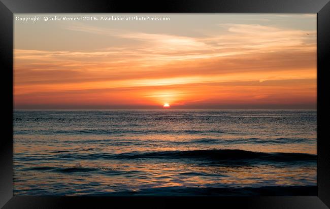 Sunrise at North Sea Framed Print by Juha Remes