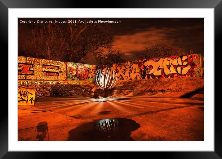 Skate Park Orb Framed Mounted Print by pristine_ images