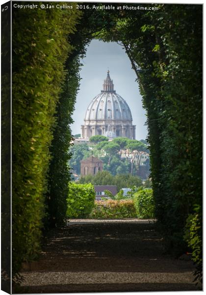 St Peter's through a Keyhole, Rome Canvas Print by Ian Collins