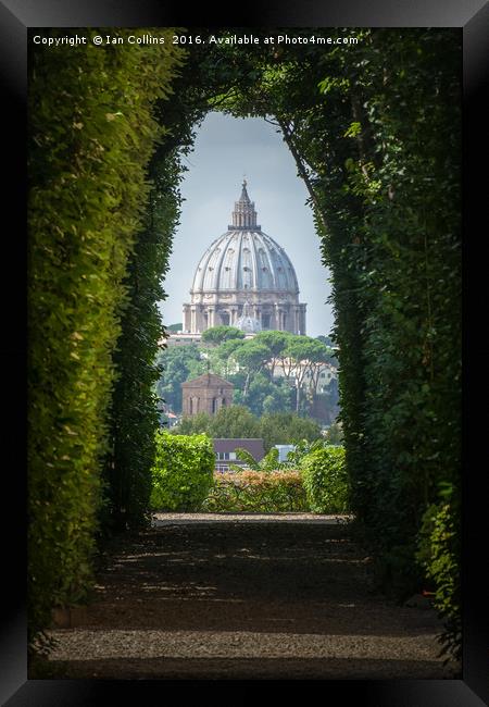 St Peter's through a Keyhole, Rome Framed Print by Ian Collins