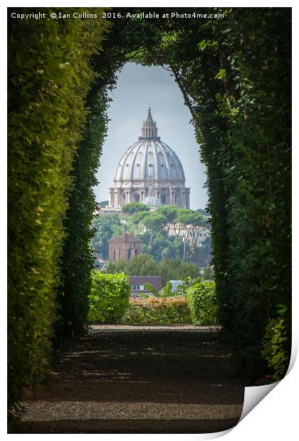 St Peter's through a Keyhole, Rome Print by Ian Collins
