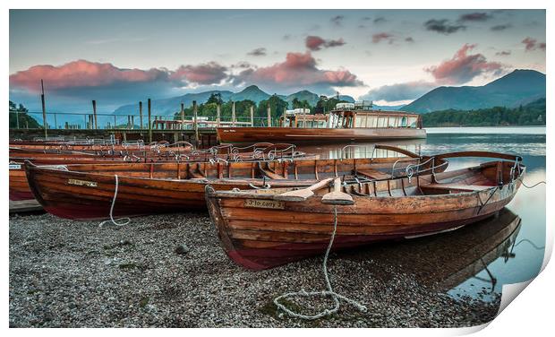 Derwent Rowing Boats. Print by Paul Andrews