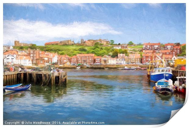 Whitby Harbour Print by Julie Woodhouse