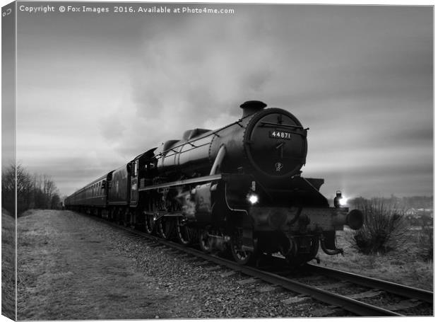 44871 Stainer class black 5 Locomotive Canvas Print by Derrick Fox Lomax