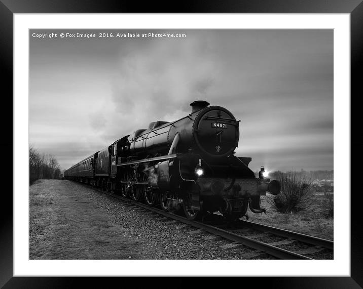 44871 Stainer class black 5 Locomotive Framed Mounted Print by Derrick Fox Lomax