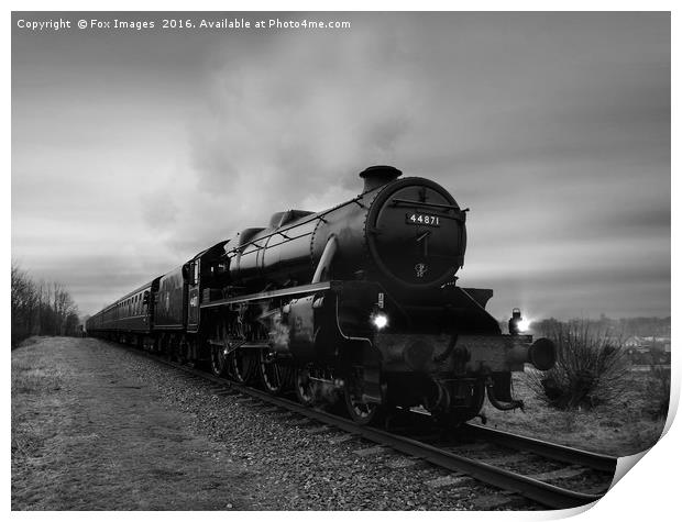 44871 Stainer class black 5 Locomotive Print by Derrick Fox Lomax