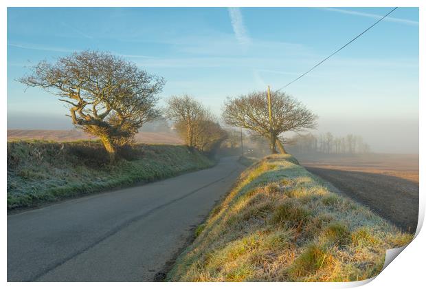 Winding Road In Mist Print by Michael Brookes
