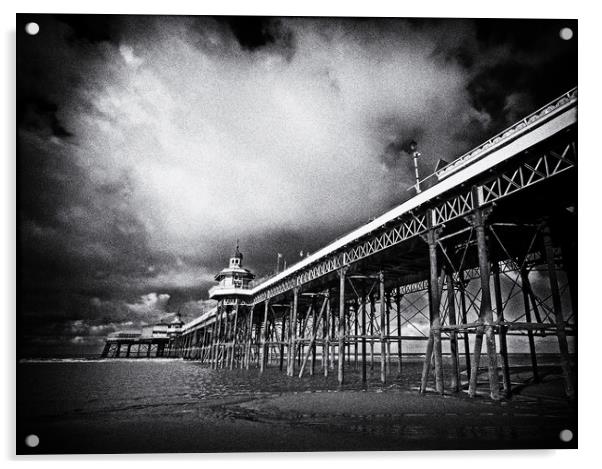 North Pier - film noir Acrylic by David McCulloch