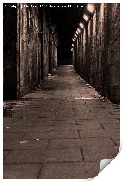 A dark alley Print by Phil Reay