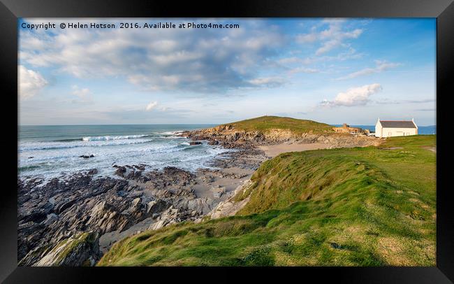 Newquay in Cornwall Framed Print by Helen Hotson