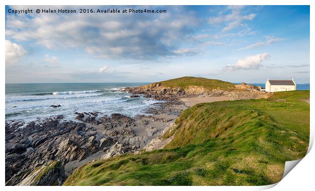 Newquay in Cornwall Print by Helen Hotson