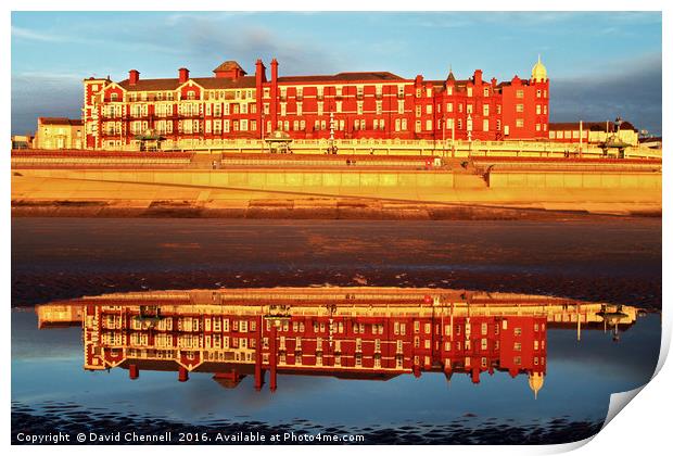 Grand Metropole Hotel Blackpool Reflection  Print by David Chennell
