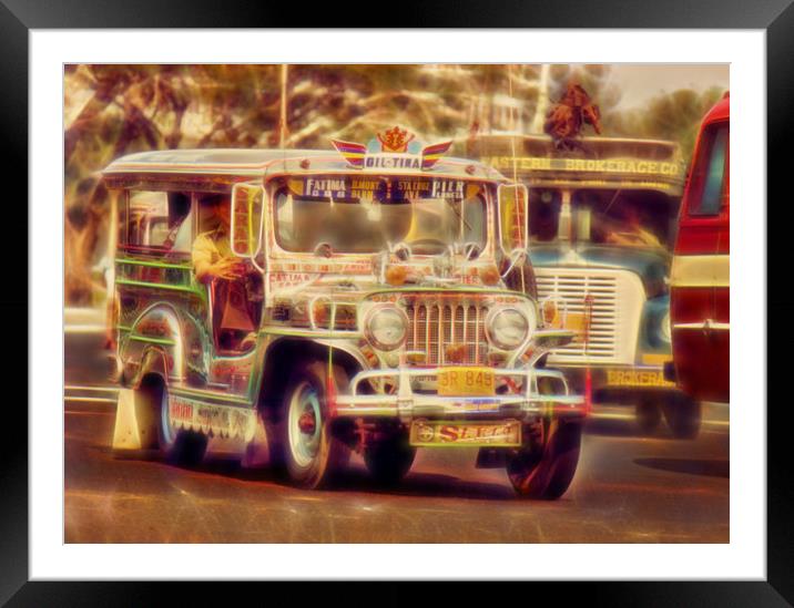 Jeepney Manila Framed Mounted Print by David French