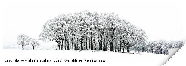 Snowy copse Print by Michael Houghton