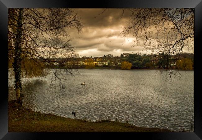 Roath Park Storm Clouds, Cardiff, Wales, UK Framed Print by Mark Llewellyn