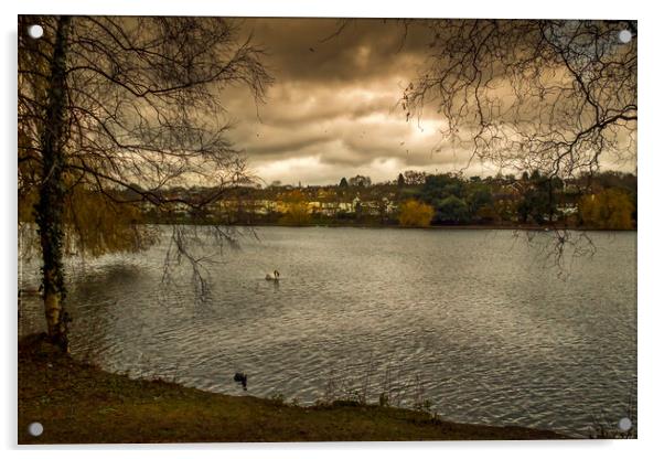 Roath Park Storm Clouds, Cardiff, Wales, UK Acrylic by Mark Llewellyn