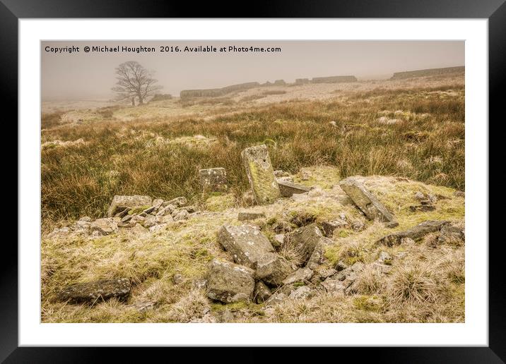 Misty Bronte Ruins Framed Mounted Print by Michael Houghton