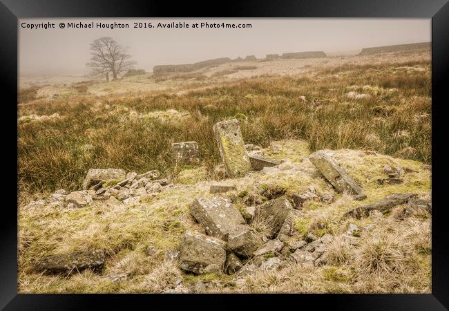 Misty Bronte Ruins Framed Print by Michael Houghton