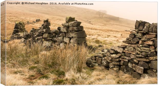 Withens Walls Canvas Print by Michael Houghton