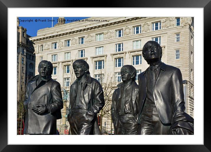 Liverpool's "Fab Four" Liverpool PPeir Head statue Framed Mounted Print by Frank Irwin
