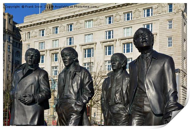 Liverpool's "Fab Four" Liverpool PPeir Head statue Print by Frank Irwin