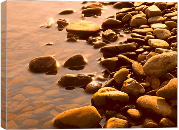 river washed pebbles   Canvas Print by paul ratcliffe