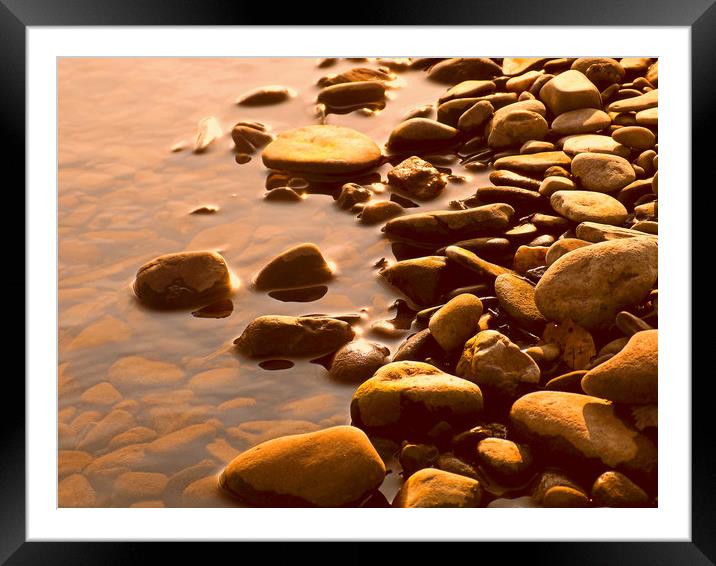 river washed pebbles   Framed Mounted Print by paul ratcliffe