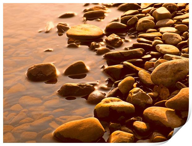 river washed pebbles   Print by paul ratcliffe