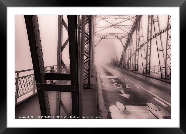 Misty Bridge Framed Mounted Print by PETER MARSH