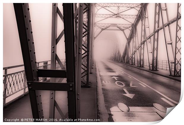 Misty Bridge Print by PETER MARSH