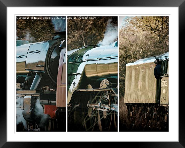 Flying Scotsman Triptych Framed Mounted Print by Trevor Camp