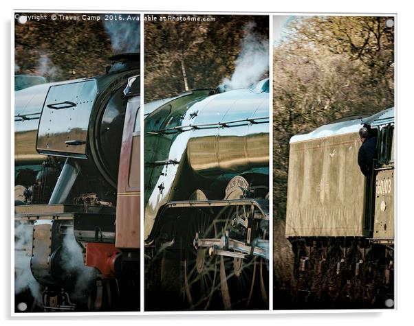 Flying Scotsman Triptych Acrylic by Trevor Camp