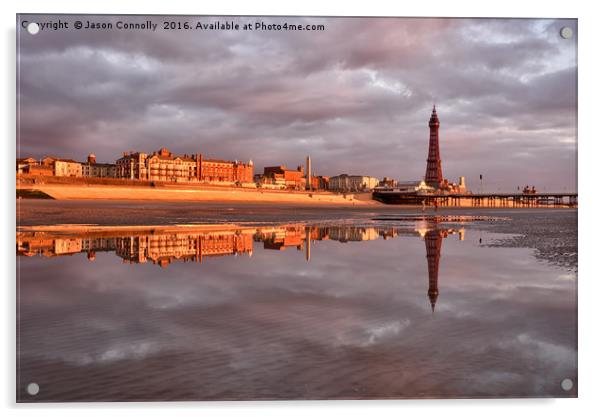 Blackpool Reflections Acrylic by Jason Connolly